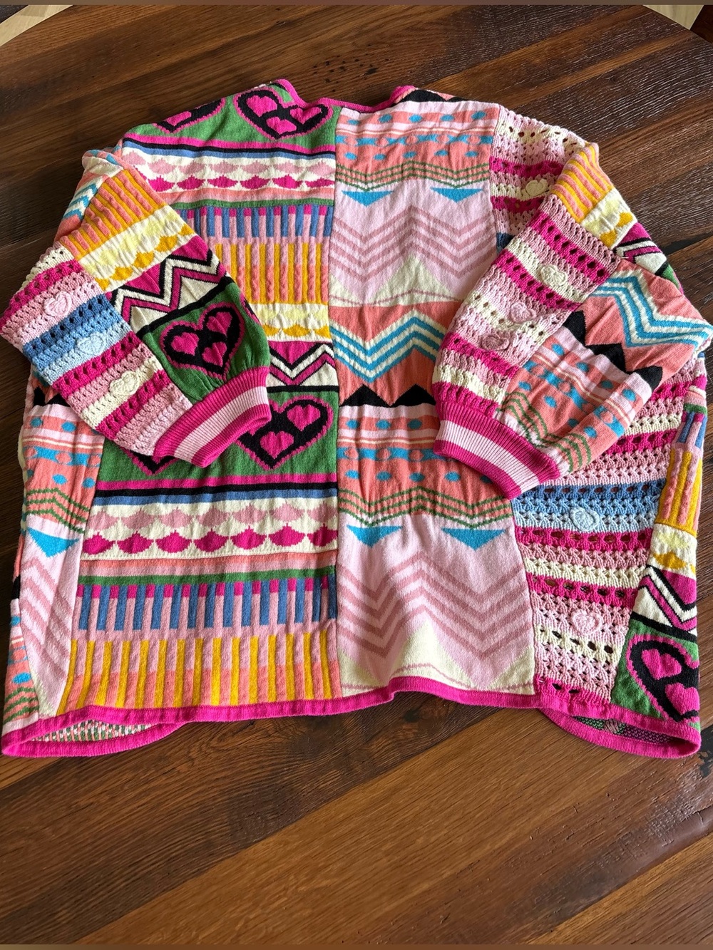 Anthropologie PILCRO Patchwork Cardigan Sweater, Colorful,Fun,Oversized One Size - Picture 15 of 16